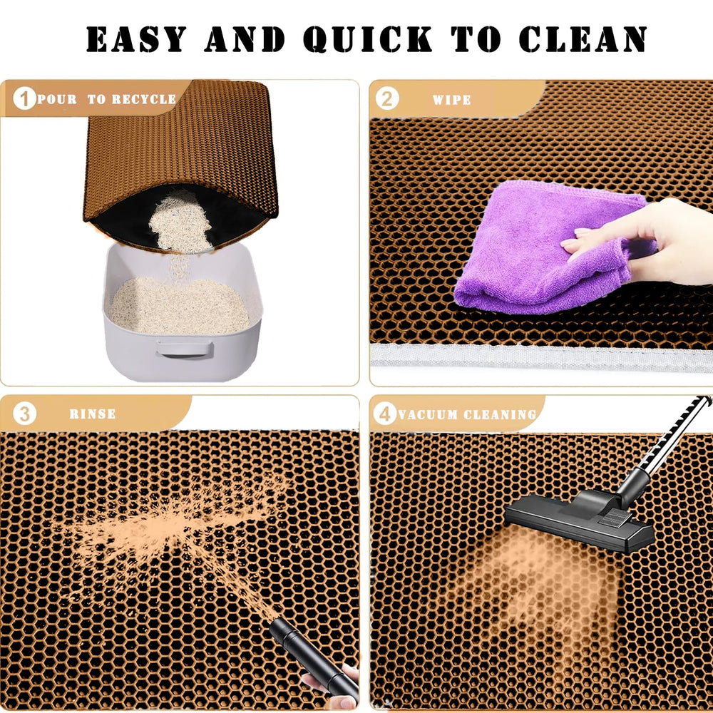 HCY&WLD Cat Litter Mat turned over to show its waterproof, non-slip bottom.