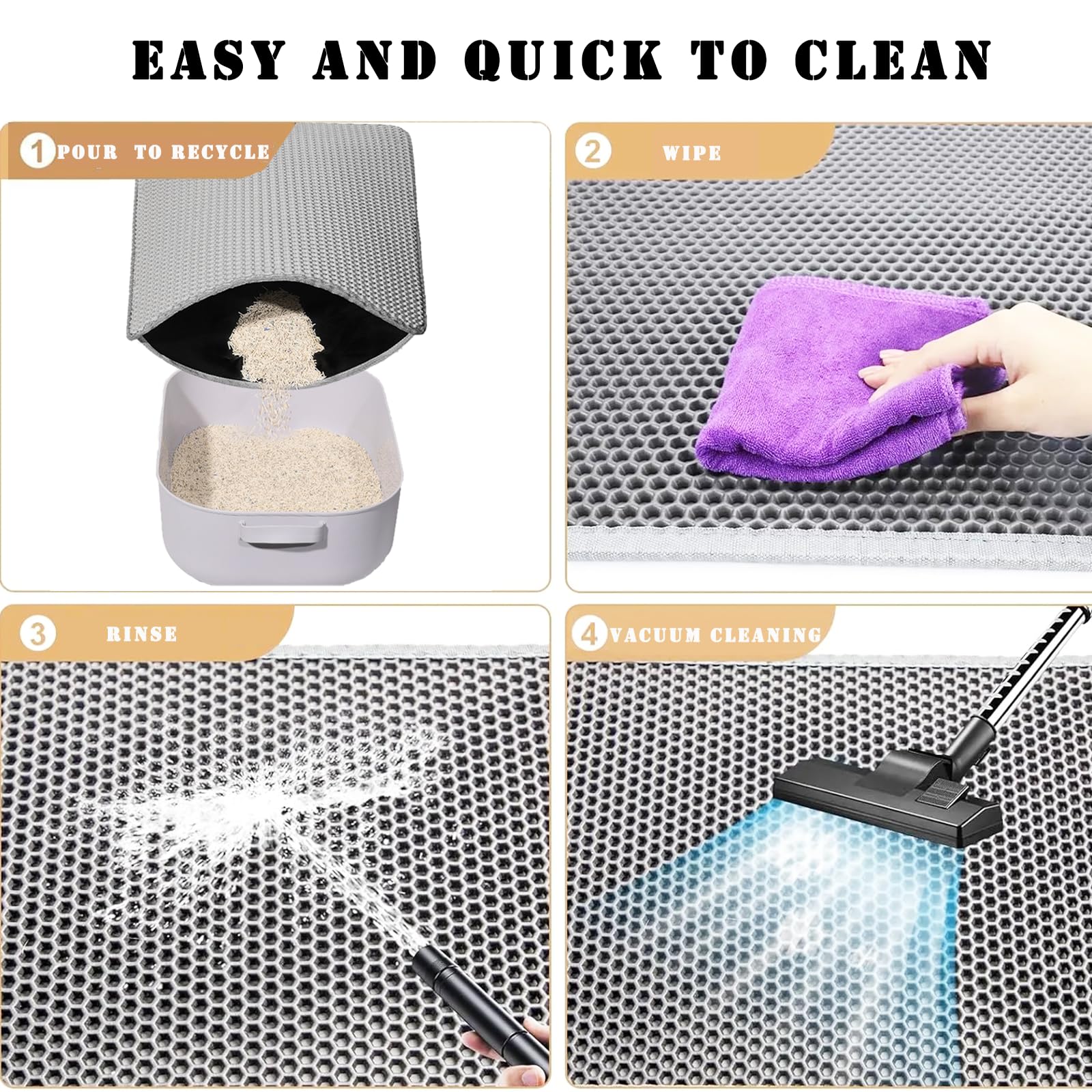 HCY&WLD Cat Litter Mat showing its waterproof, non-slip bottom.