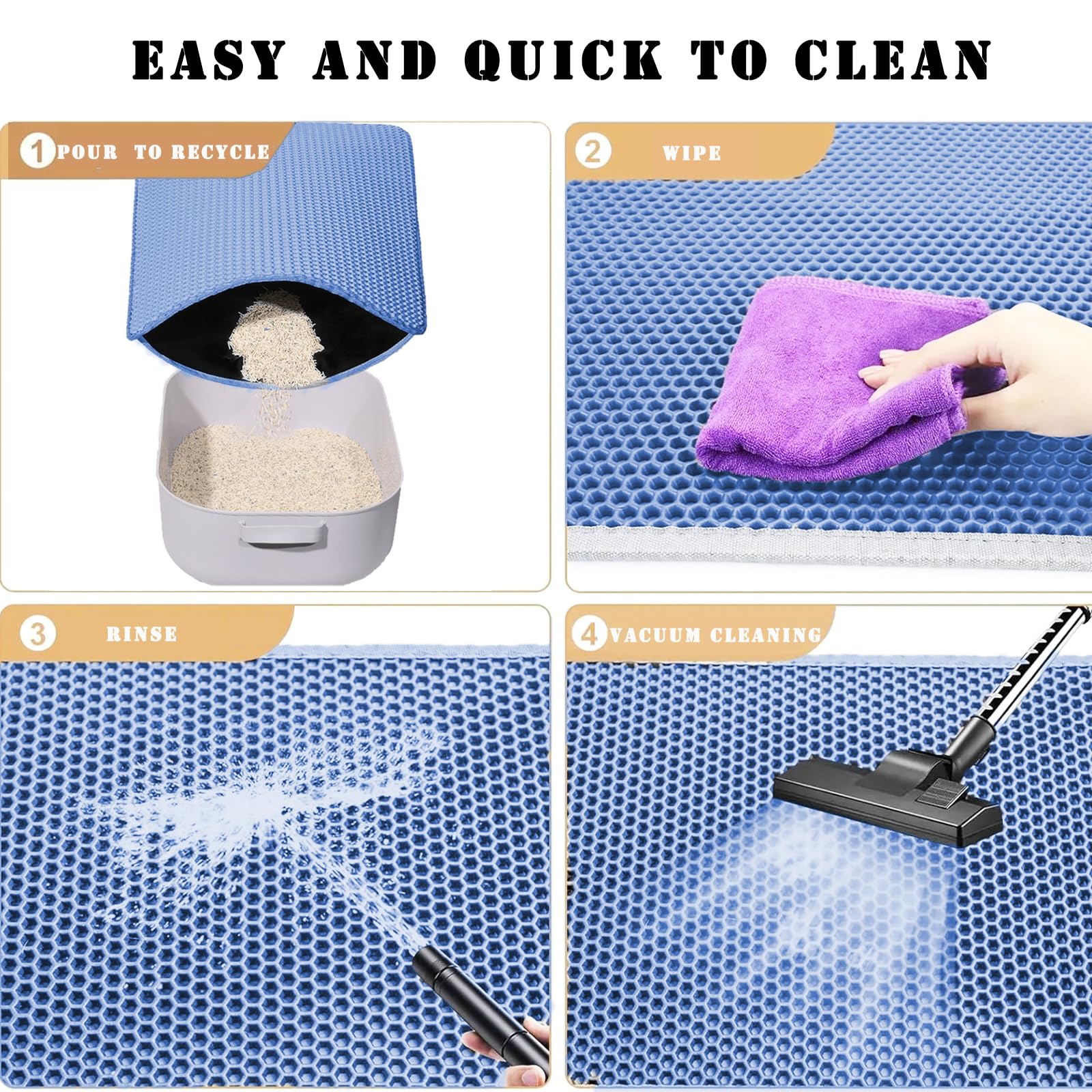 HCY&WLD Cat Litter Mat showing its waterproof, anti-slip bottom.