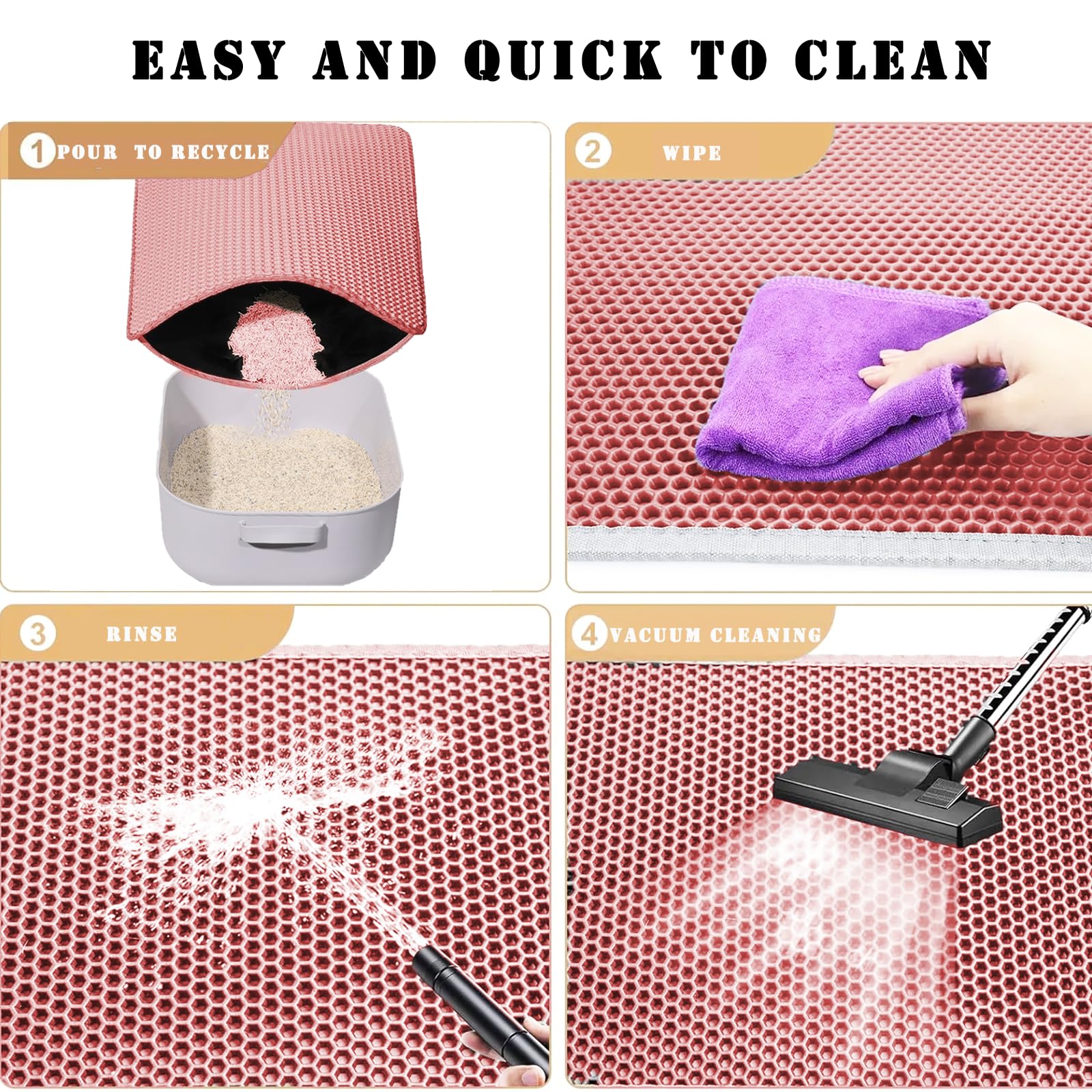 HCY&WLD cat litter mat shown in use as a feeding mat.