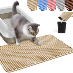 HCY&WLD Cat Litter Mat shown from the front to display its overall honeycomb surface.