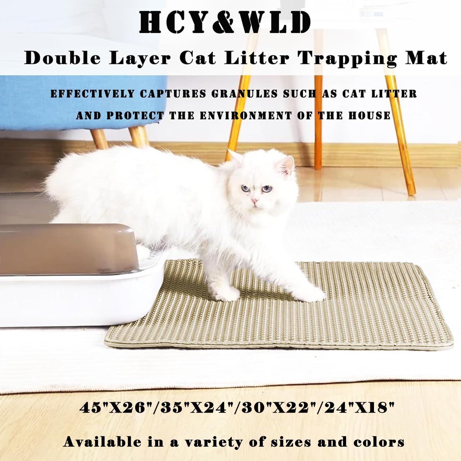 HCY&WLD Cat Litter Mat close-up showing the large honeycomb openings.