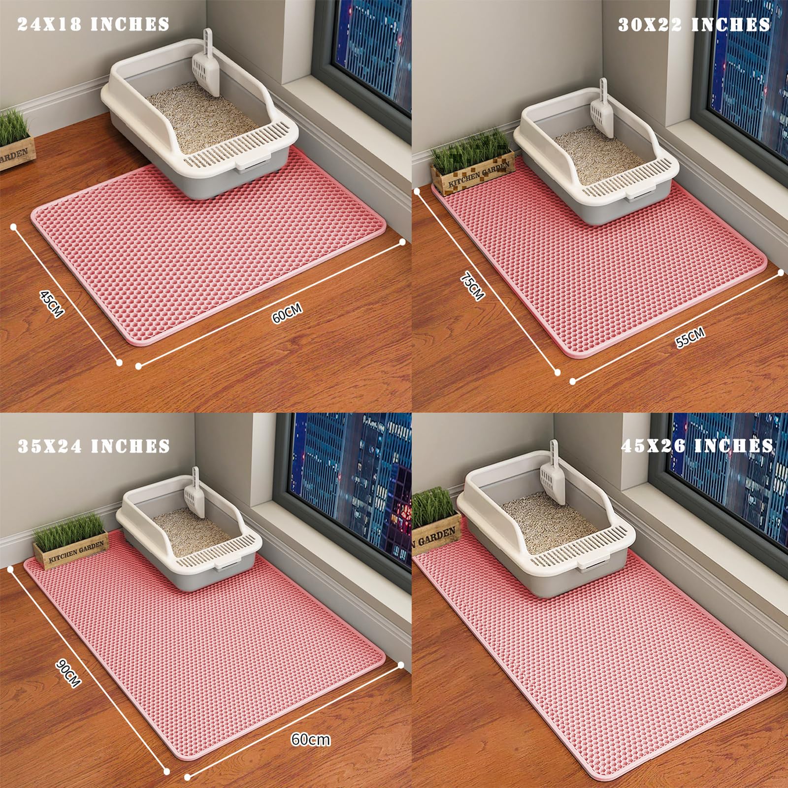HCY&WLD cat litter mat shown in use as a resting mat.