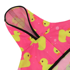 HDE Dog Raincoat adjustable belly strap shown close up.