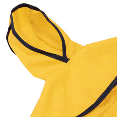 HDE Dog Raincoat adjustable belly strap shown close up.