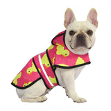HDE Dog Raincoat shown from the front in pink.