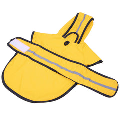 HDE Dog Raincoat harness opening shown for leash access.