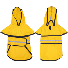 HDE Dog Raincoat reflective material shown in detail.