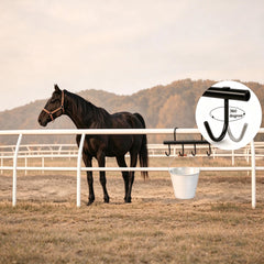 HDYEGY tack rack holding a bridle and reins on three hooks.