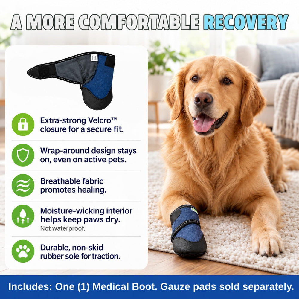 Healers Medical Dog Boot shown as a single boot.
