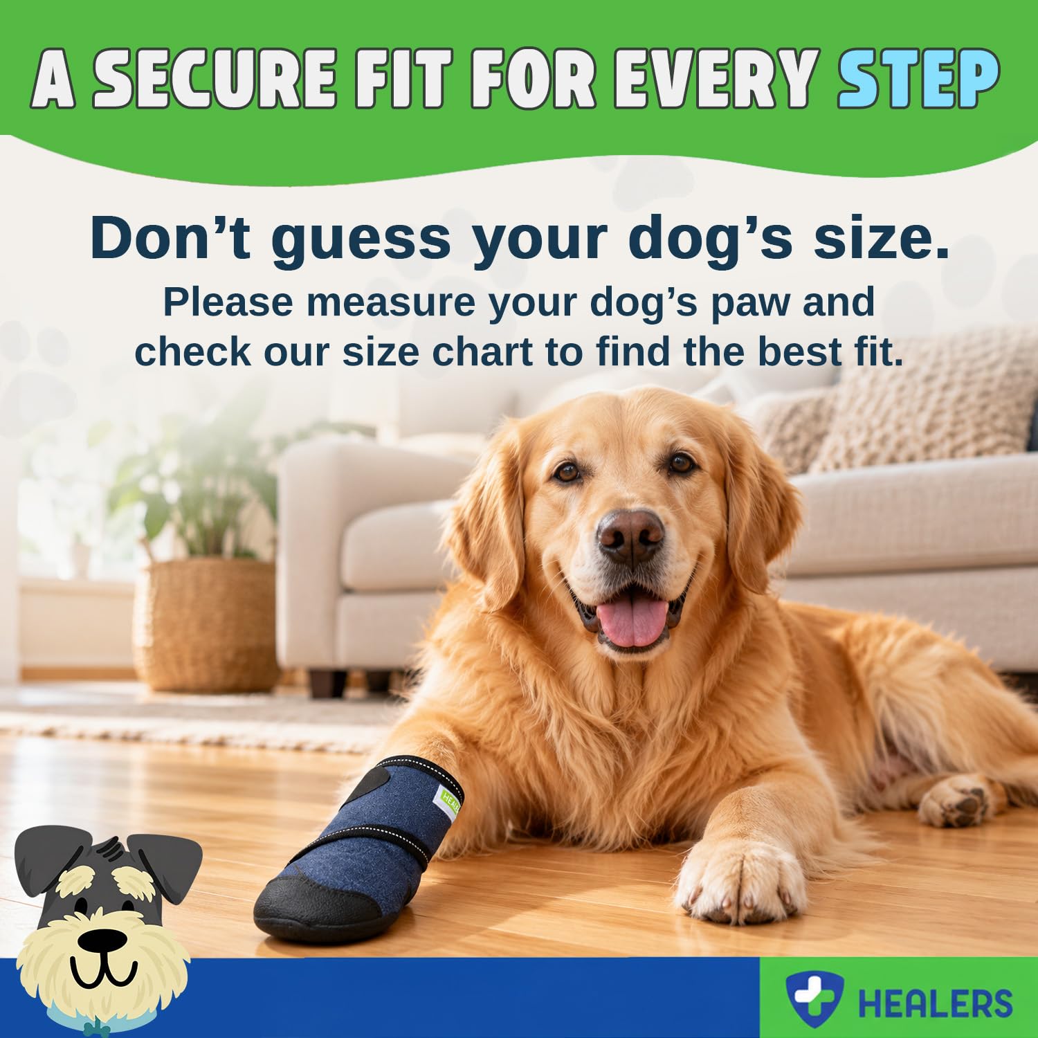Healers Medical Dog Boot shown from above.