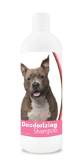 Healthy Breeds American Staffordshire Terrier Deodorizing Shampoo bottle shown from the front.