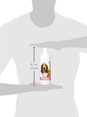 Healthy Breeds Basset Hound Deodorizing Shampoo shown during a dog bath.