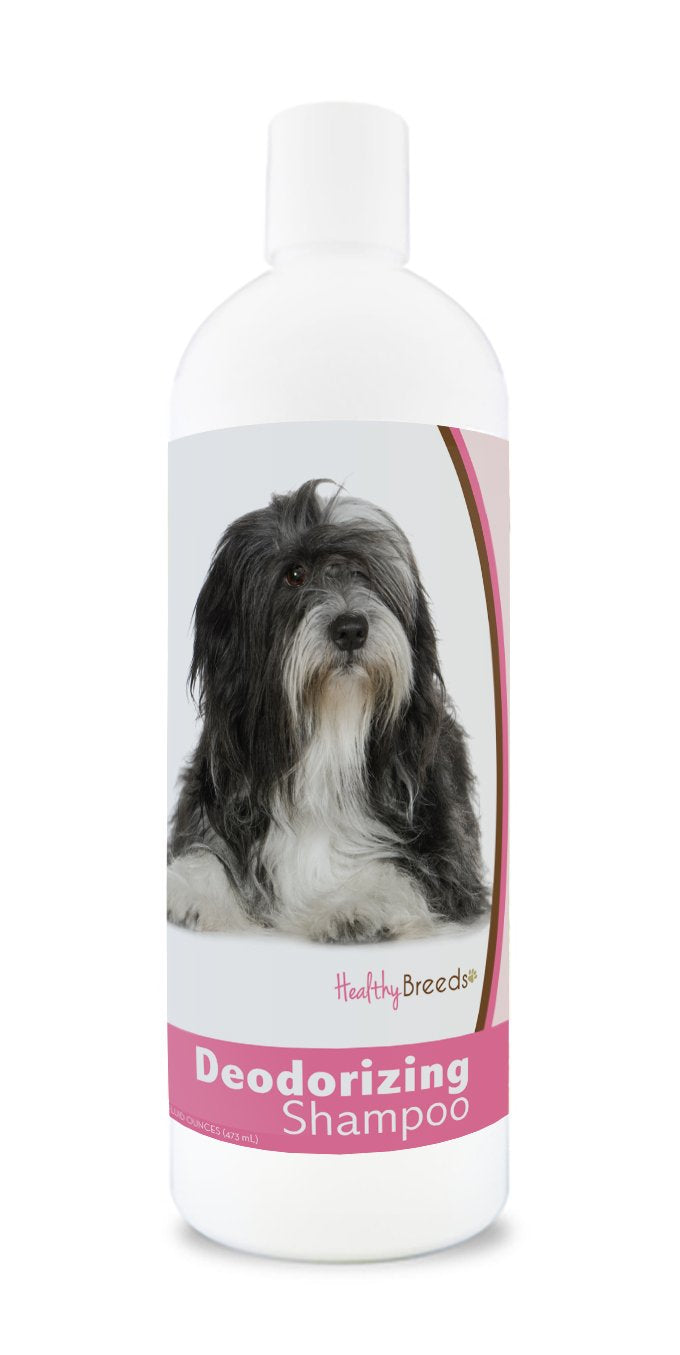Healthy Breeds Lhasa Apso Deodorizing Shampoo bottle shown from the front.