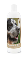 Healthy Breeds Bluetick Coonhound Oatmeal Shampoo with Aloe bottle shown from the front.