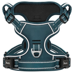 HEELE small dog harness shown from the front in blackish green.