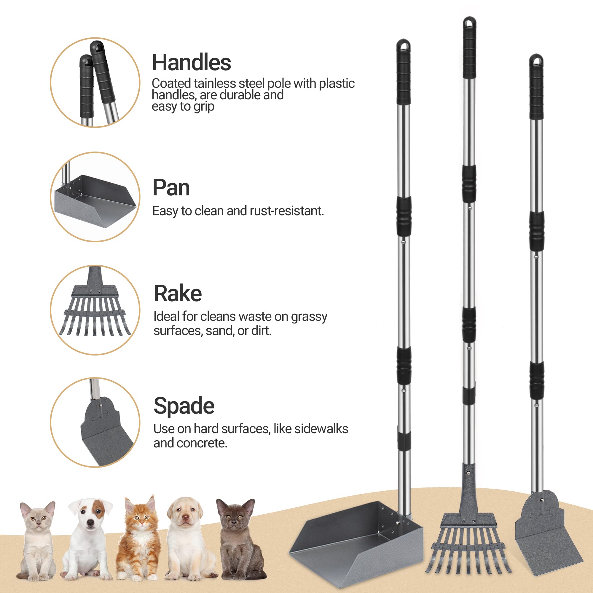 Heeyoo dog poop scooper tray shown in a close-up view.