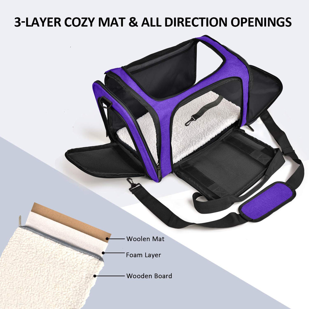 Henkelion pet carrier detail showing mesh panels on its sides.