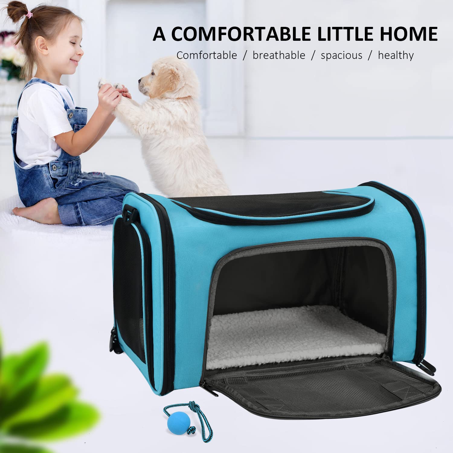Henkelion pet carrier viewed from a side angle.