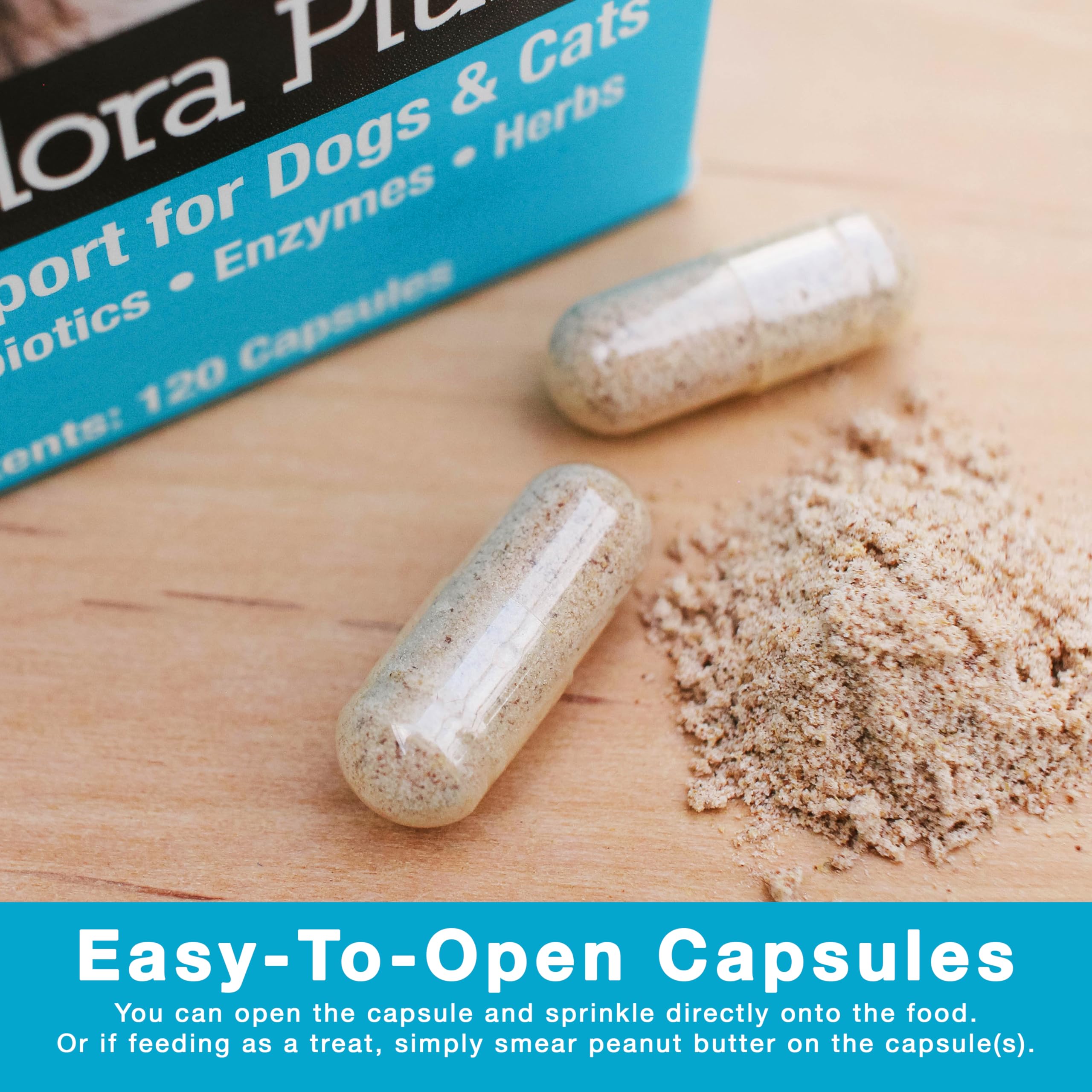 Herbsmith Microflora Plus formula featuring probiotics and prebiotics for dogs.