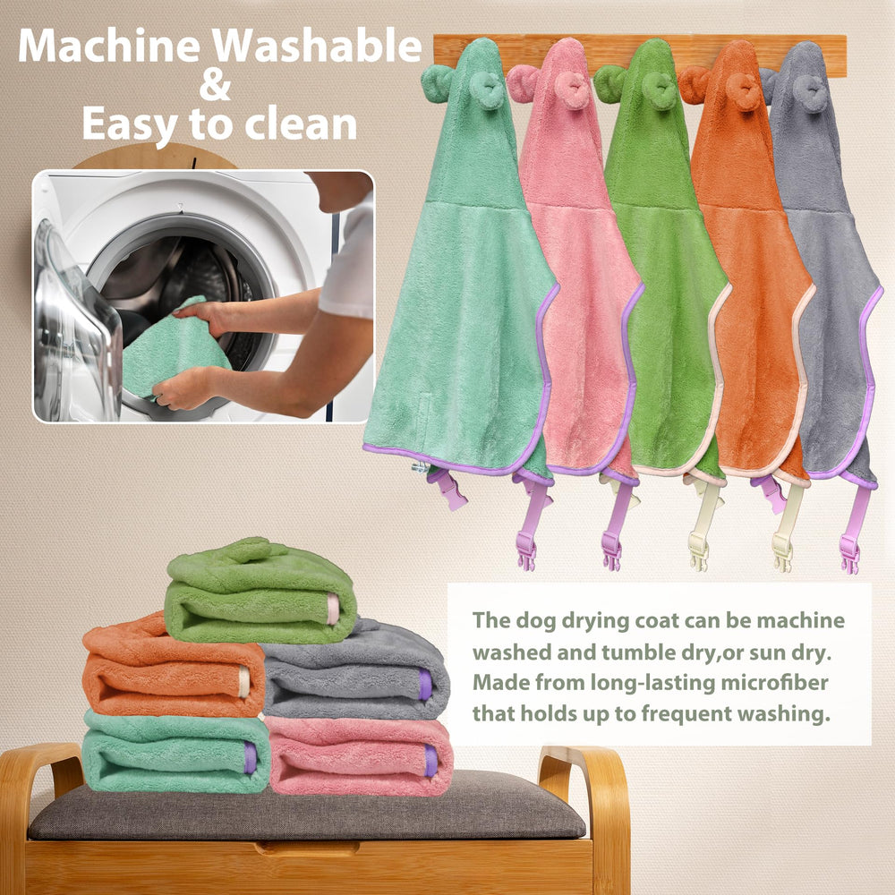 HhiMyOct dog bathrobe microfiber fabric shown in close-up.