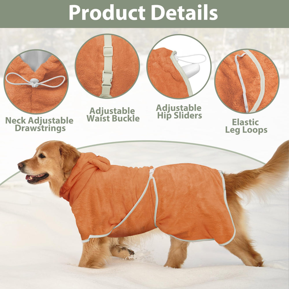 HhiMyOct dog bathrobe shown from the side to display its robe shape.