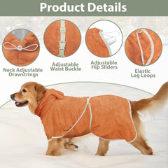 HhiMyOct dog bathrobe shown from the side to display its robe shape.