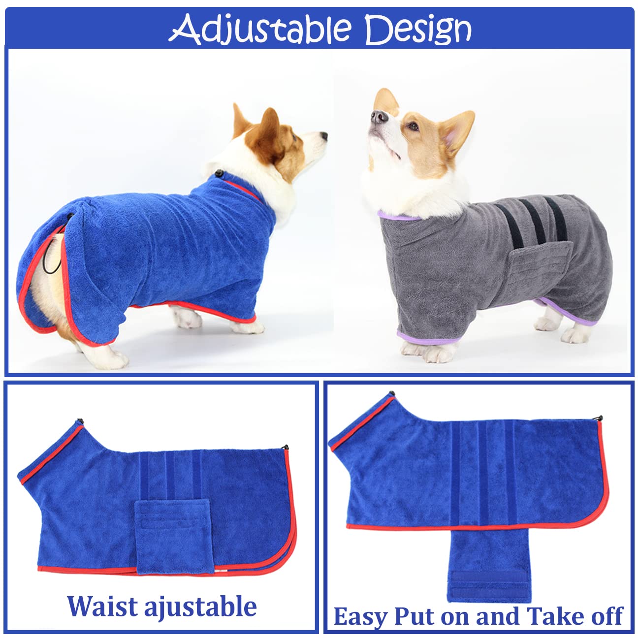 HhiMyOct Dog Drying Coat shown from the back.
