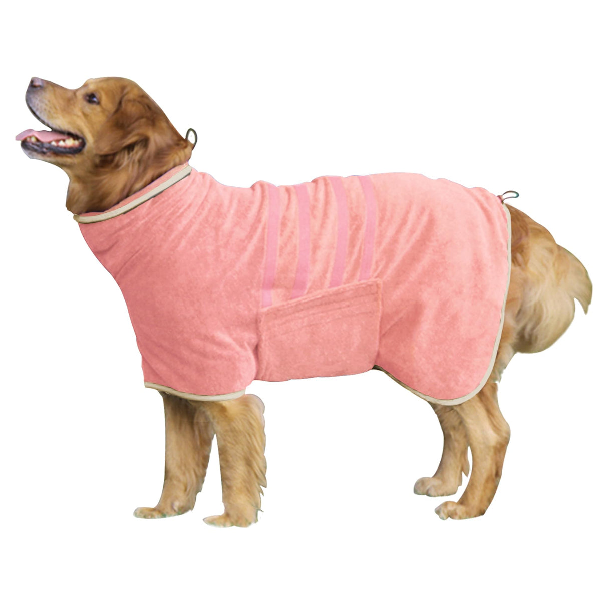 HhiMyOct dog drying robe shown from the front.