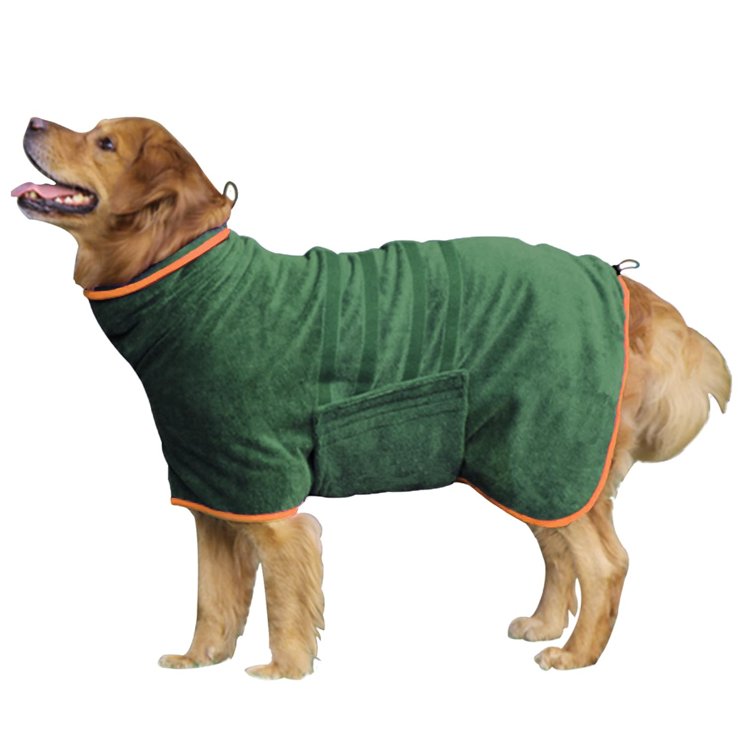 HhiMyOct dog drying robe shown from the front.