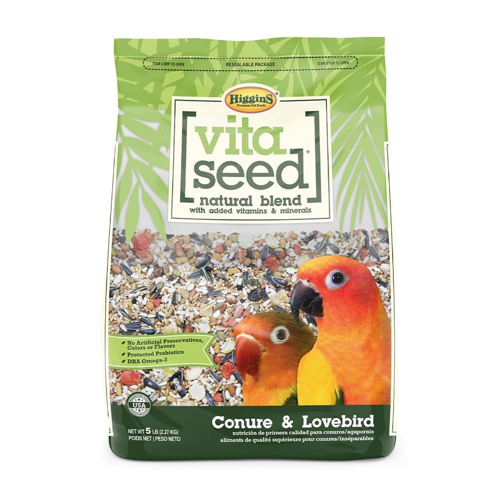 Higgins Vita Seed Conure-Lovebird product shown from the front.