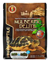 Hikari Herptile Mulberific Delite pellet food shown with its front packaging.