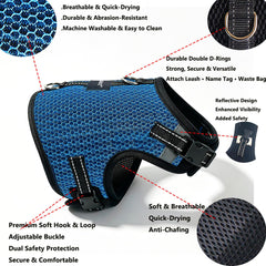 Hilspace Dachshund harness vest close-up showing its sandwich mesh.