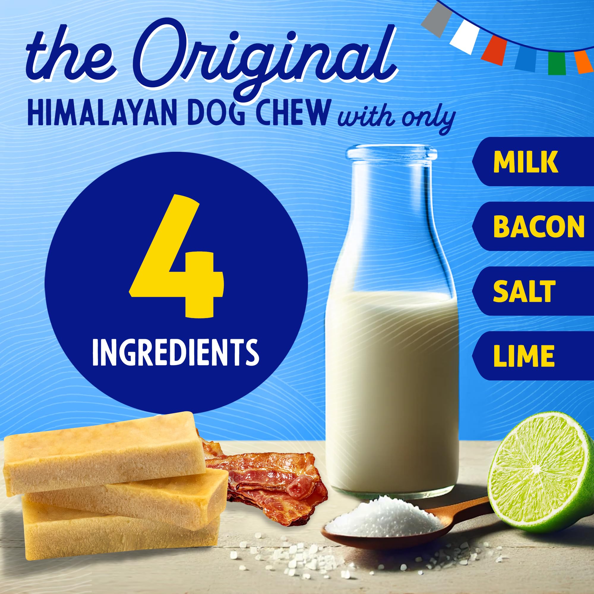 Himalayan Dog Chew yak cheese dog chew with its cheese surface in close-up.