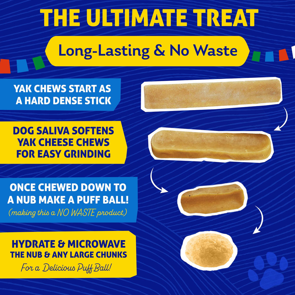 Himalayan Dog Chew chicken yak cheese dog chews shown with their package.