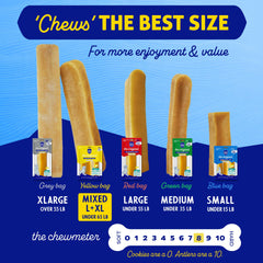 Two Himalayan Dog Chew Large/XL chicken yak cheese dog chews together.