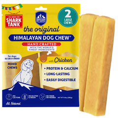Himalayan Dog Chew chicken yak cheese dog chews shown from the front.