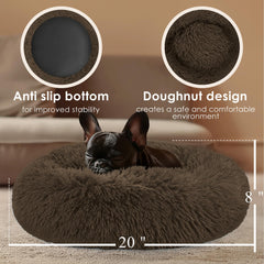 Hoewina cat bed showing the soft plush fabric and cushioned interior.