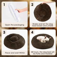 Hoewina cat bed shown from the side to display its round shape and raised rim.
