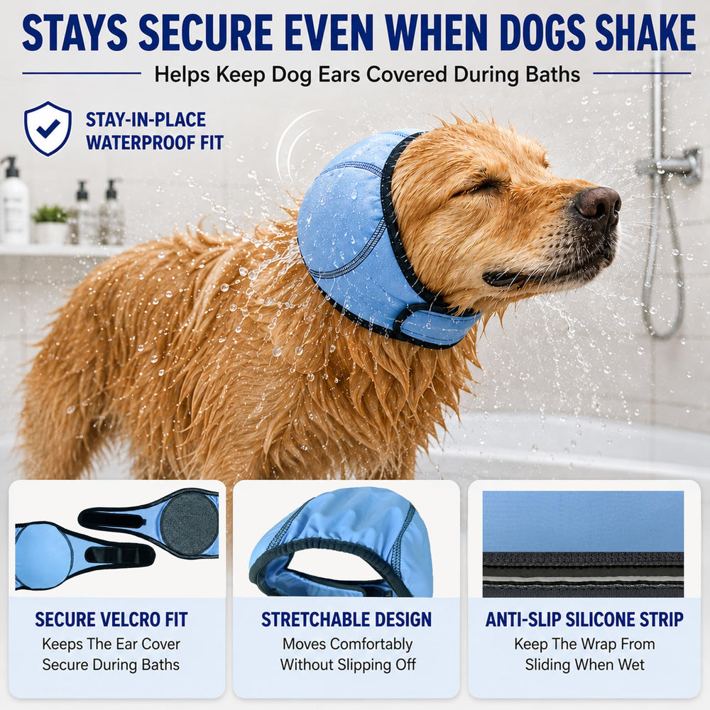 HOFI dog ear cover showing its rounded coverage around the ears.