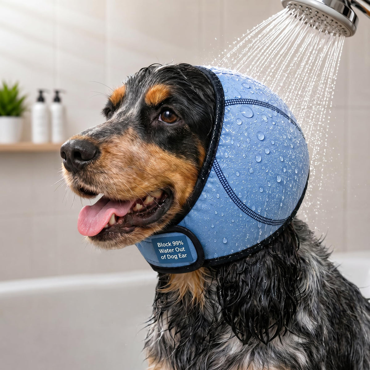 HOFI Dog Ear Covers shown from the front to display their full ear coverage design.