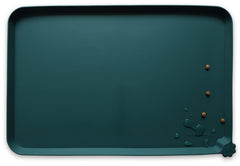 Hoki Found Silicone Pet Food Mat shown from the front in dark cedar.