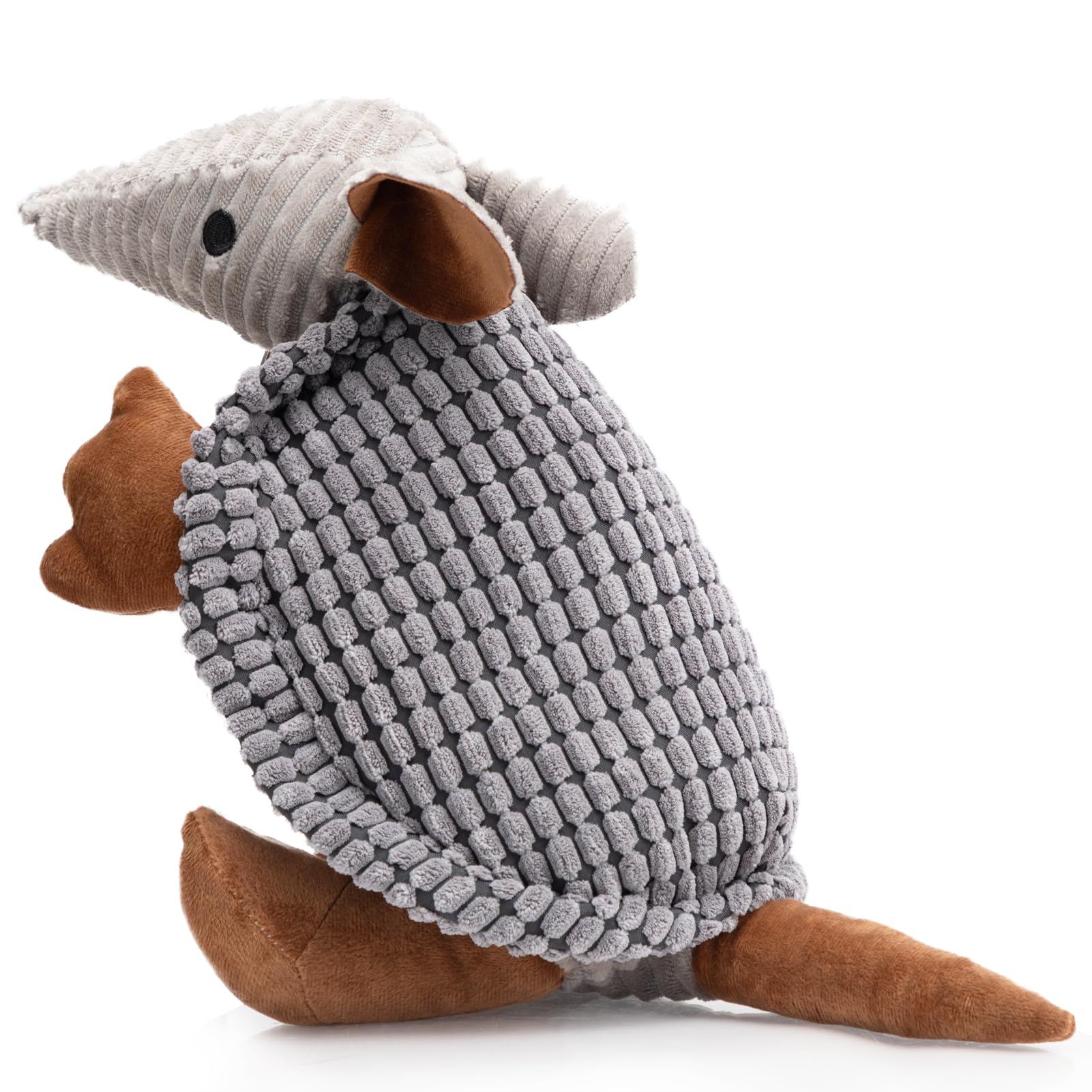 Hollypet Armadillo Squeaky Dog Toy shown from the front.