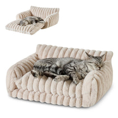 Hollypet cat bed shown from the front as a cushioned sofa.