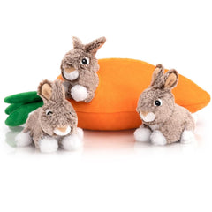 Hollypet Rabbit dog toy shown from the front with its plush rabbit design.