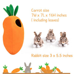 Hollypet Rabbit dog toy showing the space where the smaller toys are hidden.