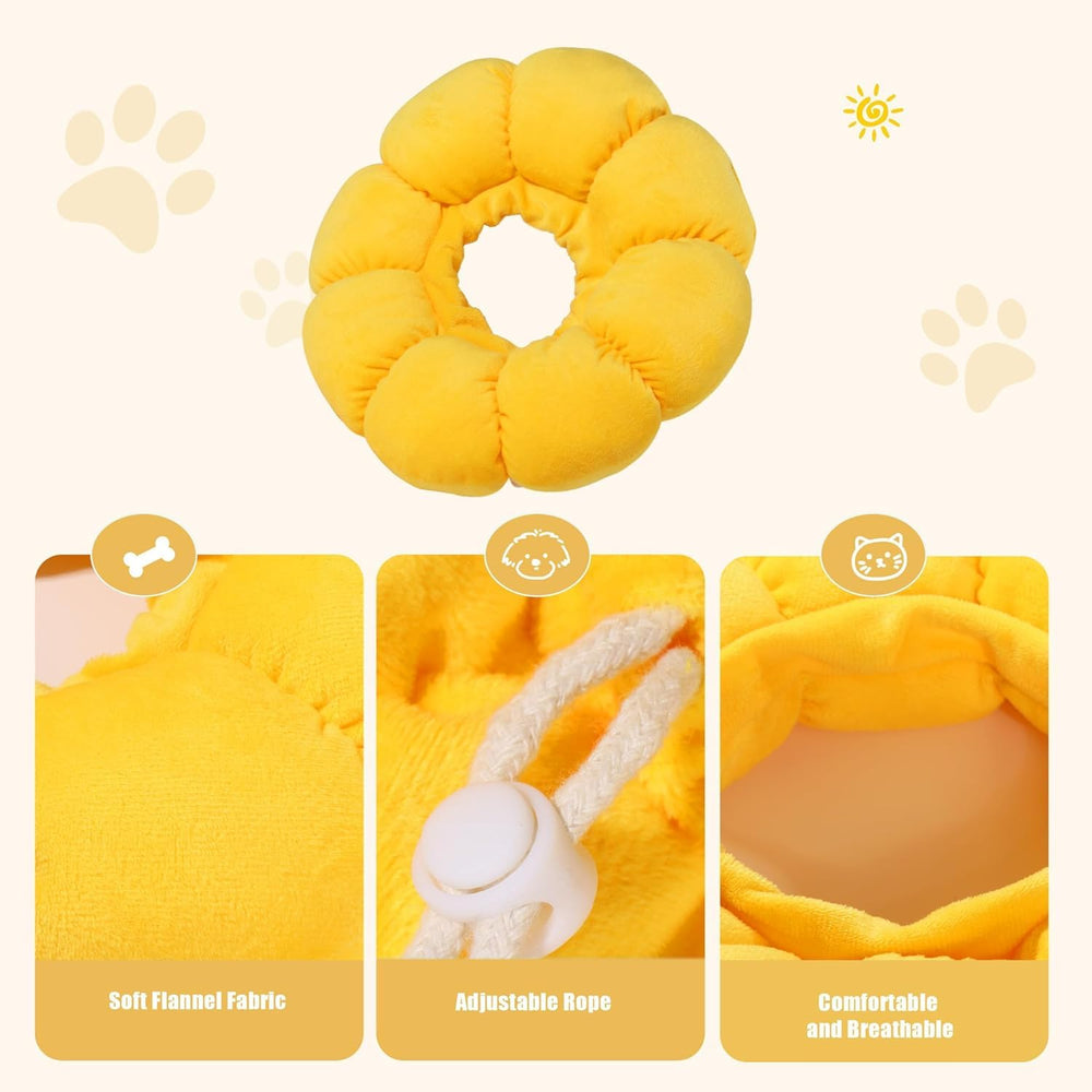 HOMBYS Soft Dog Cone worn by a dog drinking.