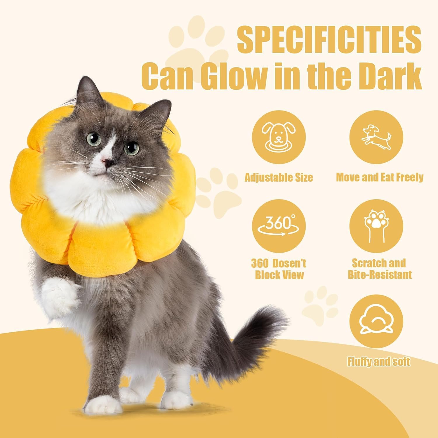 HOMBYS Soft Dog Cone worn by a cat during recovery.