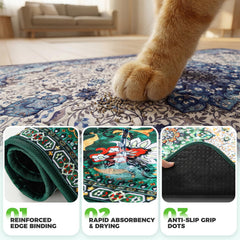 Hompet Cat Litter Mat detail illustrating its absorbent and waterproof layers.