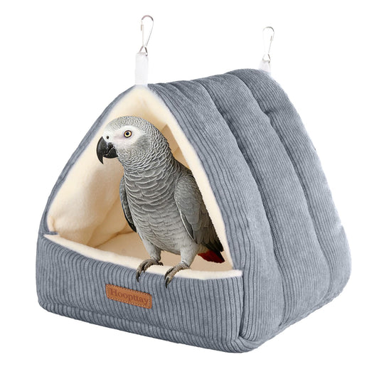 Hoopttay bird bed shown from the front in its grey L size.